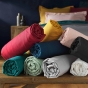 Lot de 2 draps housse king size 180 x 200 cm coton 57 fils Noir
