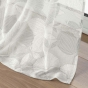 Voilage a oeillets 140 x 280 cm effet lin tissé imprimé  Ginko Blanc