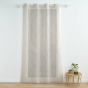 Voilage grande hauteur a oeillets 140 x 280 cm voile sablé brodé Galactee Taupe