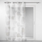 Voilage a oeillets 140 x 280 cm voile sablé imprimé Esquisse Blanc