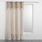 Lot de 4 Rideaux à Œillets - 140 x 240 cm - Polycoton Uni avec Haut Métallisé Sultan Or