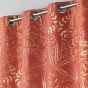 Lot de 2  Rideaux tamisant à oeillets 140 x 260 cm Imprimé métalillisé Belflor Terracotta/Or