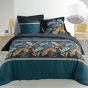 Pack Housse de couette 220x240 cm Percale luxe  Blondy + drap housse 140x190x30 Blanc