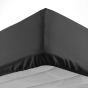 Drap housse 2 personnes 180 x 200 cm uni 57 fils lina Noir
