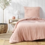 Parure de lit 140 x 200 cm double gaze coton uni 57 fils Angelia Rose