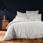 Housse de couette 2 personnes 240 x 220 cm uni 57 fils lina Blanc
