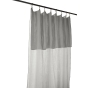 Rideau ajustable + 8 anneaux pince gaze de coton 140 x 300 cm Gris clair