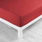 Drap housse 2 personnes 140 x 190 cm microfibre unie oscar Rouge