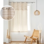 Lot de 2 Rideaux a oeillets petite hauteur 140 x 180 cm 100% coton Atlas Naturel