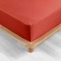 Drap housse 180 x 200 cm bonnet 30 cm percale de coton 78 fils Tomette