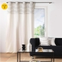 Lot de 2  Rideaux tamisant 140 x 240 cm coton recyclé + fils coupés Linechic Naturel