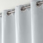 Lot de 4 rideaux à œillets occultants unis petite hauteur 140 x 180 cm - Gris pâle