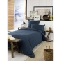 Housse de couette chaude en flanelle 140 x 200 cm Candice Bleu foncé
