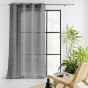 Voilage a oeillets 140 x 280 cm effet lainage Loulaine Noir