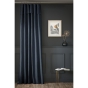 Rideau Ajustable Sixtine Marine - 140 x 270 cm - Coton Flammé 8 Anneaux Pince