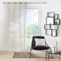 Voilage grande hauteur a oeillets 140 x 280 cm voile sable imprime pandore Blanc