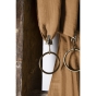 Rideau ajustable + 8 anneaux pince gaze de coton luxe 140 x 300 cm Gaia Camel