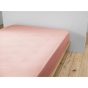 Drap Housse Double Gaze de Coton Rose pêche – 160 x 200 cm – Bonnet 30 cm
