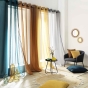 Voilage à oeillets 140 x 240  cm voile sablé + bande velours cotelé Casual Gris