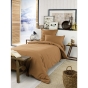 Housse de couette flanelle 140 x 200 cm candice camel Marron