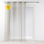 Lot de 2 Voilages à oeillets 140 x 240 cm liseré blanc Louise Beige