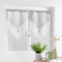Paire pompon passants 2 x 60 x 120 cm voile double sable duetto Gris/blanc
