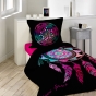 Pack parure de couette enfant 140x200 cm Porte bonheur + drap housse 90x190 Blanc