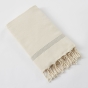 fouta avec franges 100 x 200 cm coton tissé teint ulysse ecume