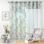 Panneau a oeillets 140 x 280 cm voile sable+top imprime+jute alissia top Menthe