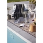 fouta avec franges 100 x 200 cm coton tissé teint marin nénuphar