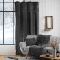 Rideau a oeillets 140 x 240 cm velours et imitation fourrure  Caresse Anthracite