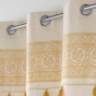 Lot de 2 Rideaux  a oeillets 140 x 240 cm polycoton+ pompons Isalina Jaune