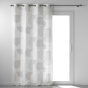 Rideau a oeillets 140 x 280 cm polyester imprime Esquisse Blanc