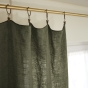Rideau ajustable + 8 anneaux pince 140 x 270 cm lin lavé français luxe soline Vert kaki