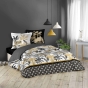 Ensemble parure de couette 260x240 cm Karaba + drap housse 160x200 Gris