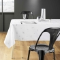 Nappe rectangle 150 x 240 cm polyester imprime metallise sapin Blanc/argent