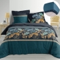 Pack Housse de couette 220x240 cm Percale luxe  Blondy + drap housse 140x190x30 Bleu