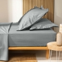 Drap housse King size 180 x 200 x 30 cm coton bio 57 fils Biolina Gris