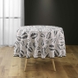 Nappe ronde (0) 180 cm polyester imprime alma Noir