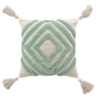 Coussin dehous. compr. pompons 40 x 40 cm coton/polyester tufte athena Sauge