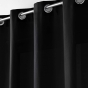 Lot de 4 Rideaux à Œillets - 140 x 260 cm - Microfibre Légère - Noir Absolu