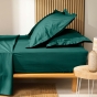 Drap housse Queen size 160 x 200 x 30 cm coton bio 57 fils Biolina Emeraude
