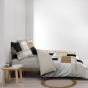 Pack Housse de Couette 240 x 220 cm en Percale +Drap Housse Beige140x190 Ulysse