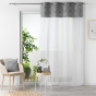 Voilage a oeillets 140 x 240 cm voile sable+ haut coton Sibel Gris