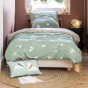 parure de lit (housse de couette + 1 taie d'oreiller) 140 x 200 cm coton imprimé petits papiers