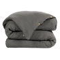 Housse de couette gaze de coton Bio 140x200 cm 1 personne Gris anthracite