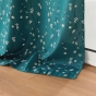 Lot de 2 Rideaux a oeillets 140 x 260 cm polyester appliqué Sakura Emeraude
