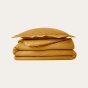 Parure de couette 240 x 220 cm + 2 taie 63 x 63 cm  en percale de coton Curry