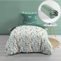 Pack housse de couette enfant Dina 140 x 200 cm + drap housse Sauge