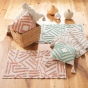 Tapis rectangle 60 x 90 cm coton/polyester tufte Athena Sauge